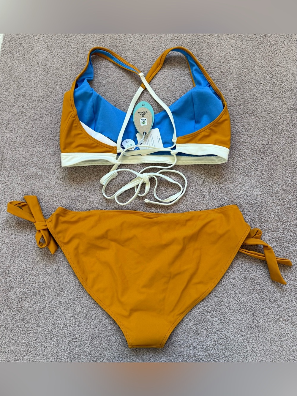 prAna - SWIM SET - TULUM TOP CLEAR SKY COLORBLOCK / ATALIA BOTTOM DEEP SOLSTICE - Picture 2 of 11